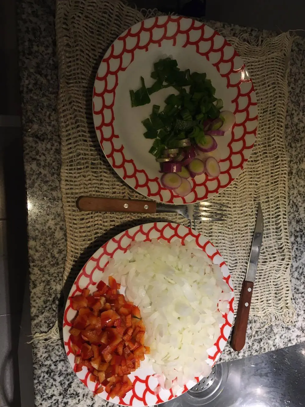 Polenta con salsa de chorizos