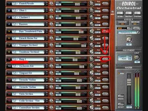 Solución al ''cambio de instrumento de Edirol Orchestral''