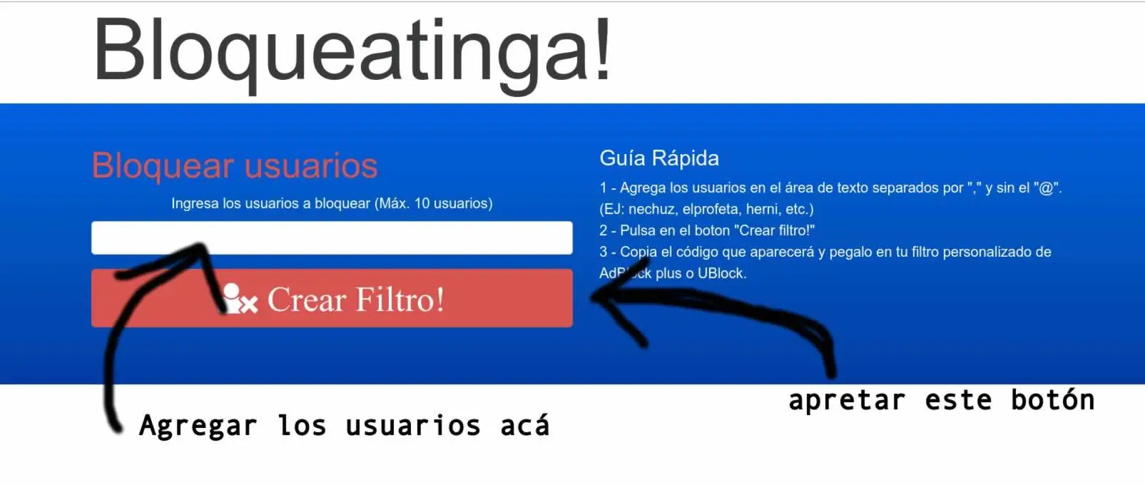 bloqueo de usuarios