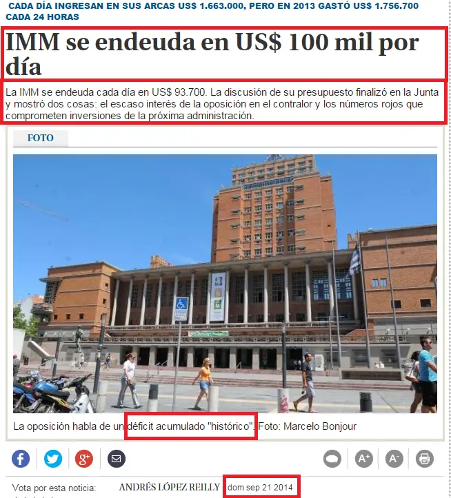 Uruguay - IMM quebrada depende de votos blancos para obras