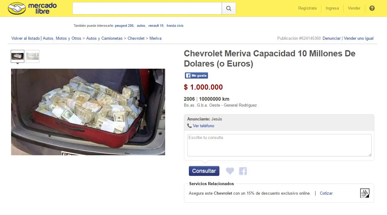 Se vende la Meriva de José López