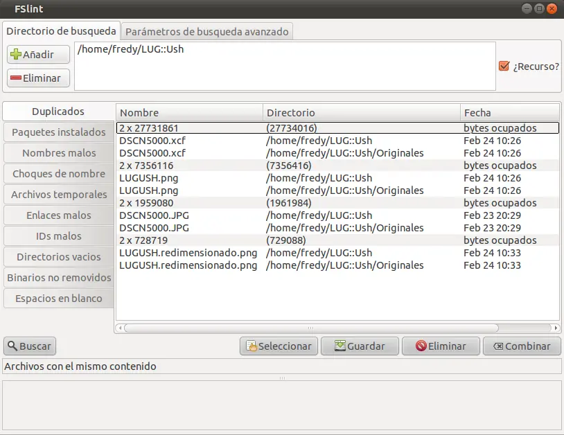 Encontrar archivos duplicados en disco rigido