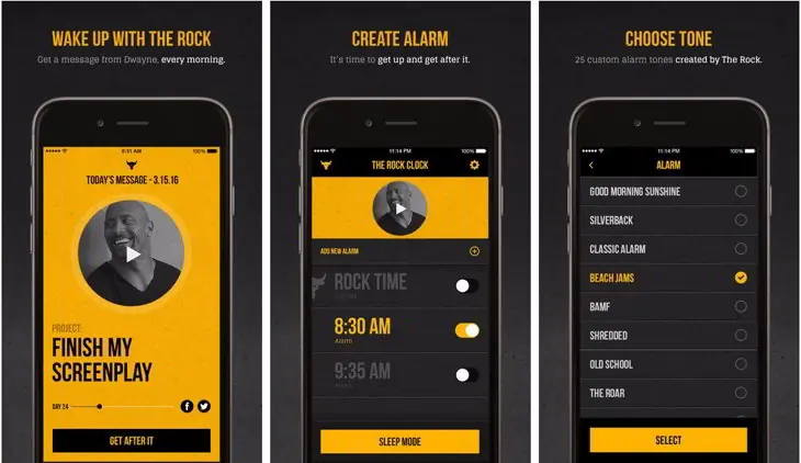 La nueva app de alarma y motivación de “La Roca”, el fa