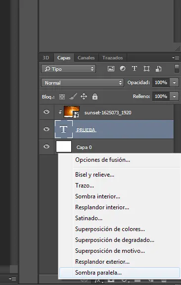 como insertar imagen en texto en photoshop