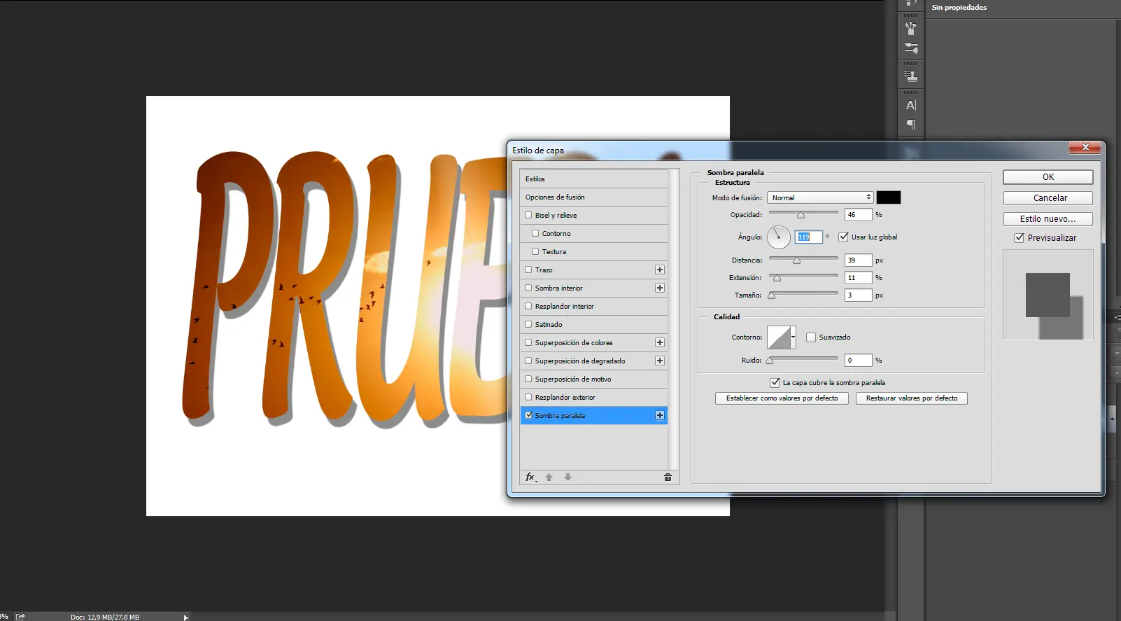 imagen en texto en photoshop