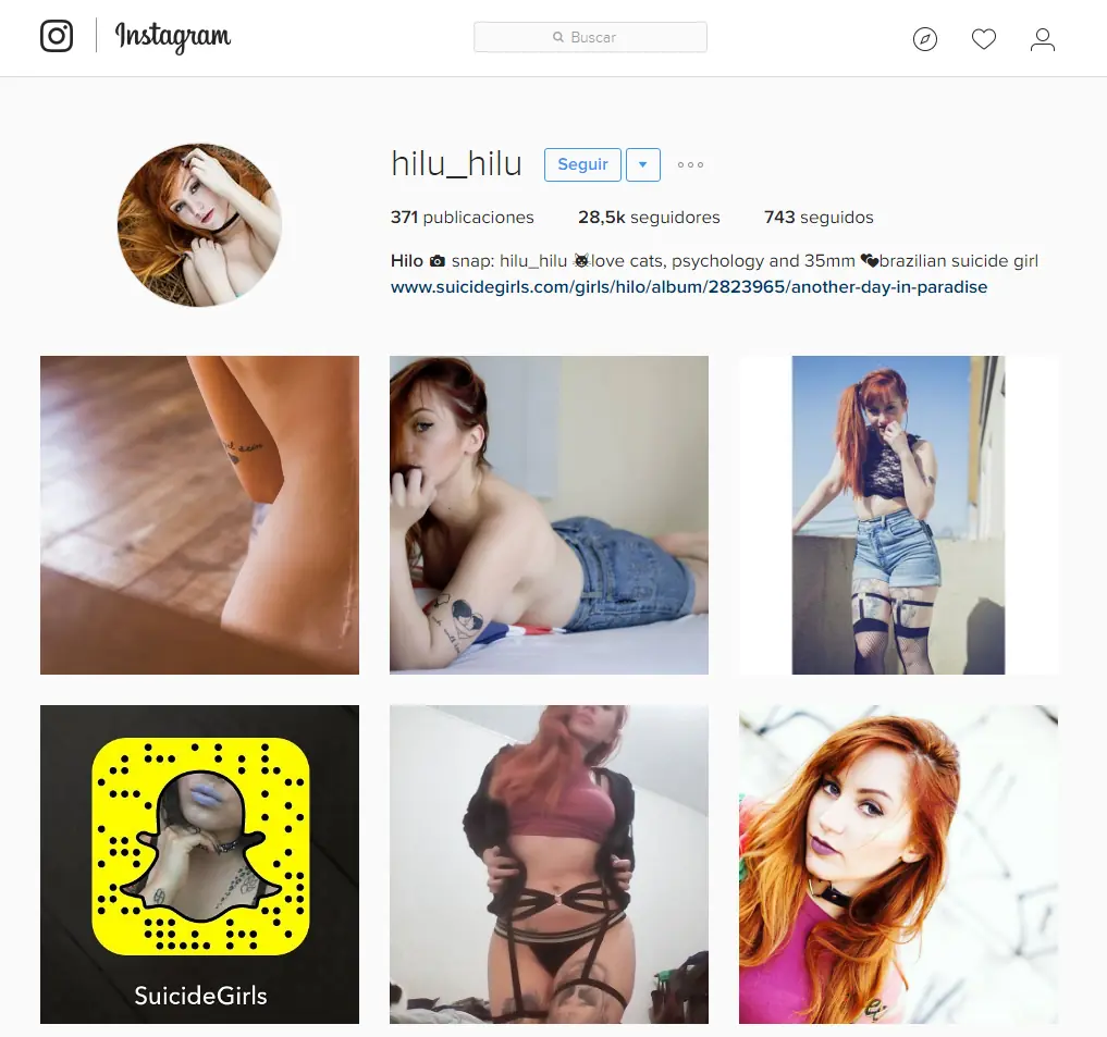 Suicide Girls en Instagram: Hilu