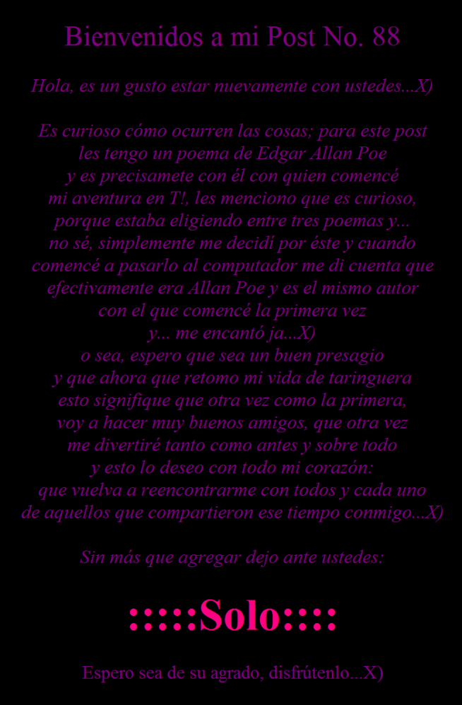 Poema -Solo- de Edgar Allan Poe