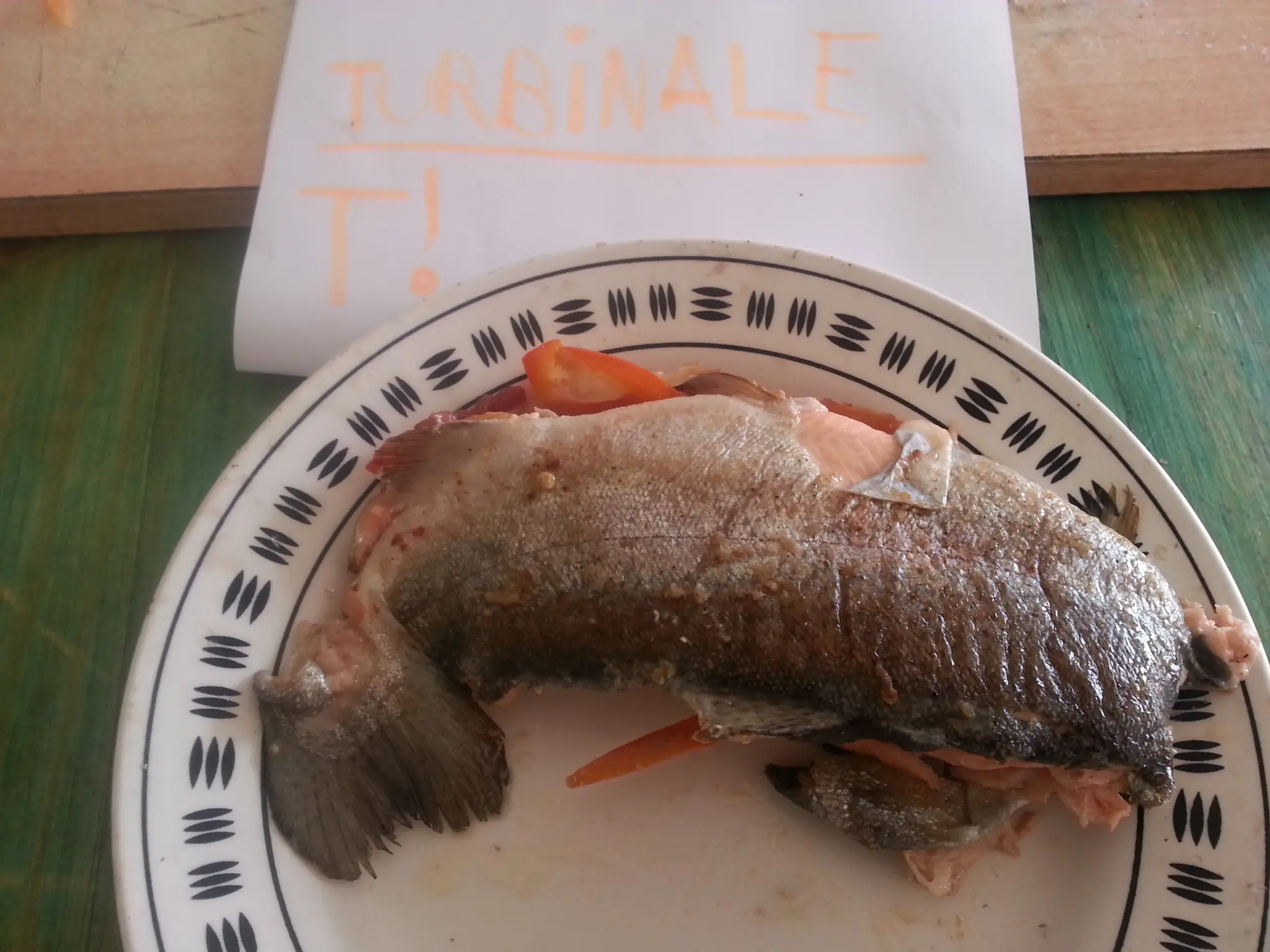 Trucha rellena de Jamón (receta propia).