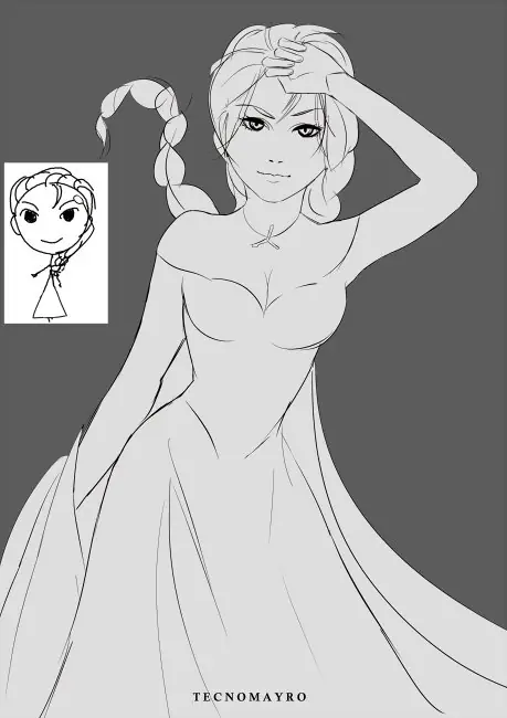 Dibujé a Elsa de Frozen y se la muestro Dibujé a Elsa de Frozen y se la muestro
