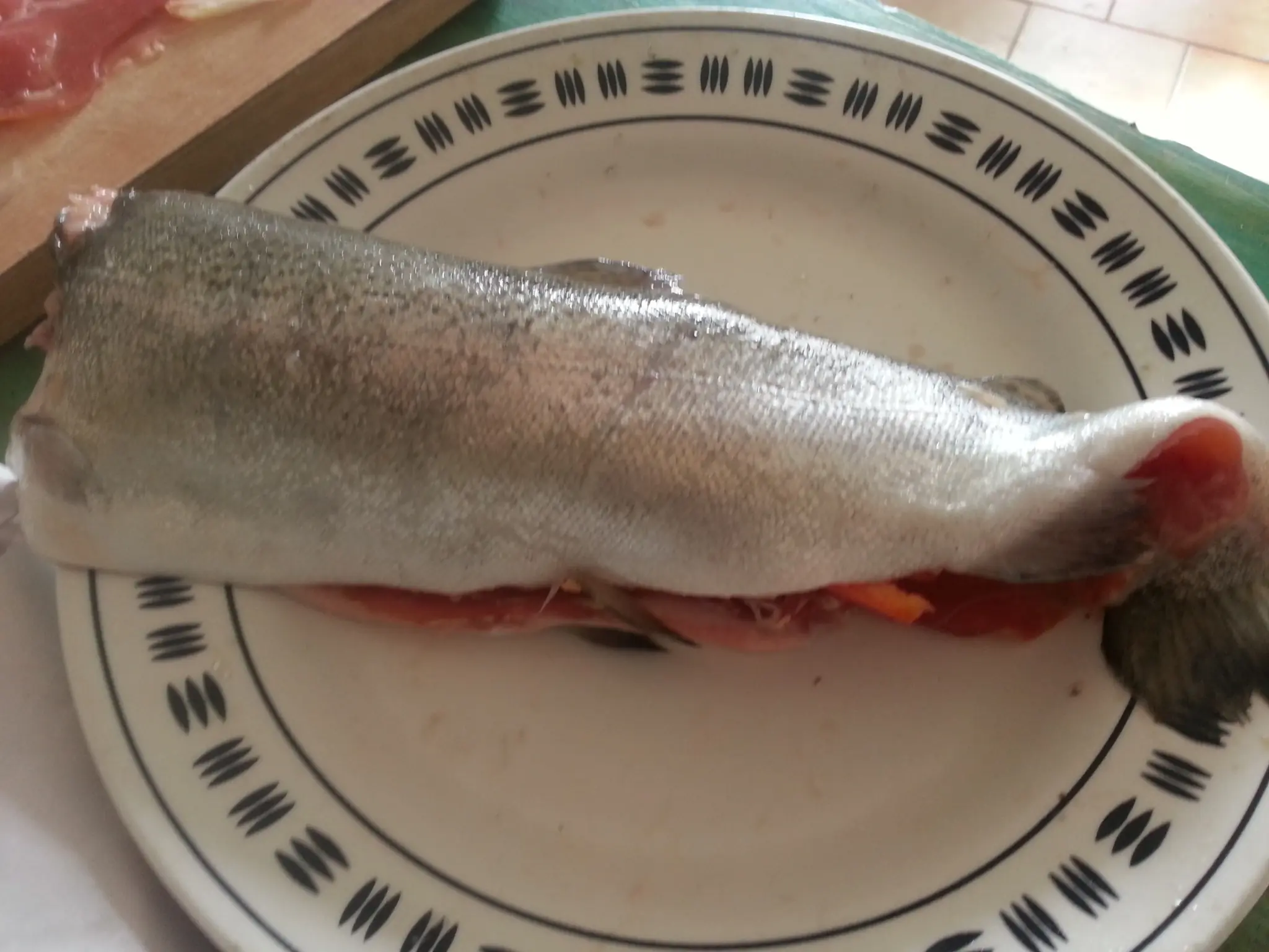 trucha rellena de jamon