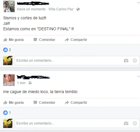 Temblor de 3.8 en Córdoba - estados experiencia