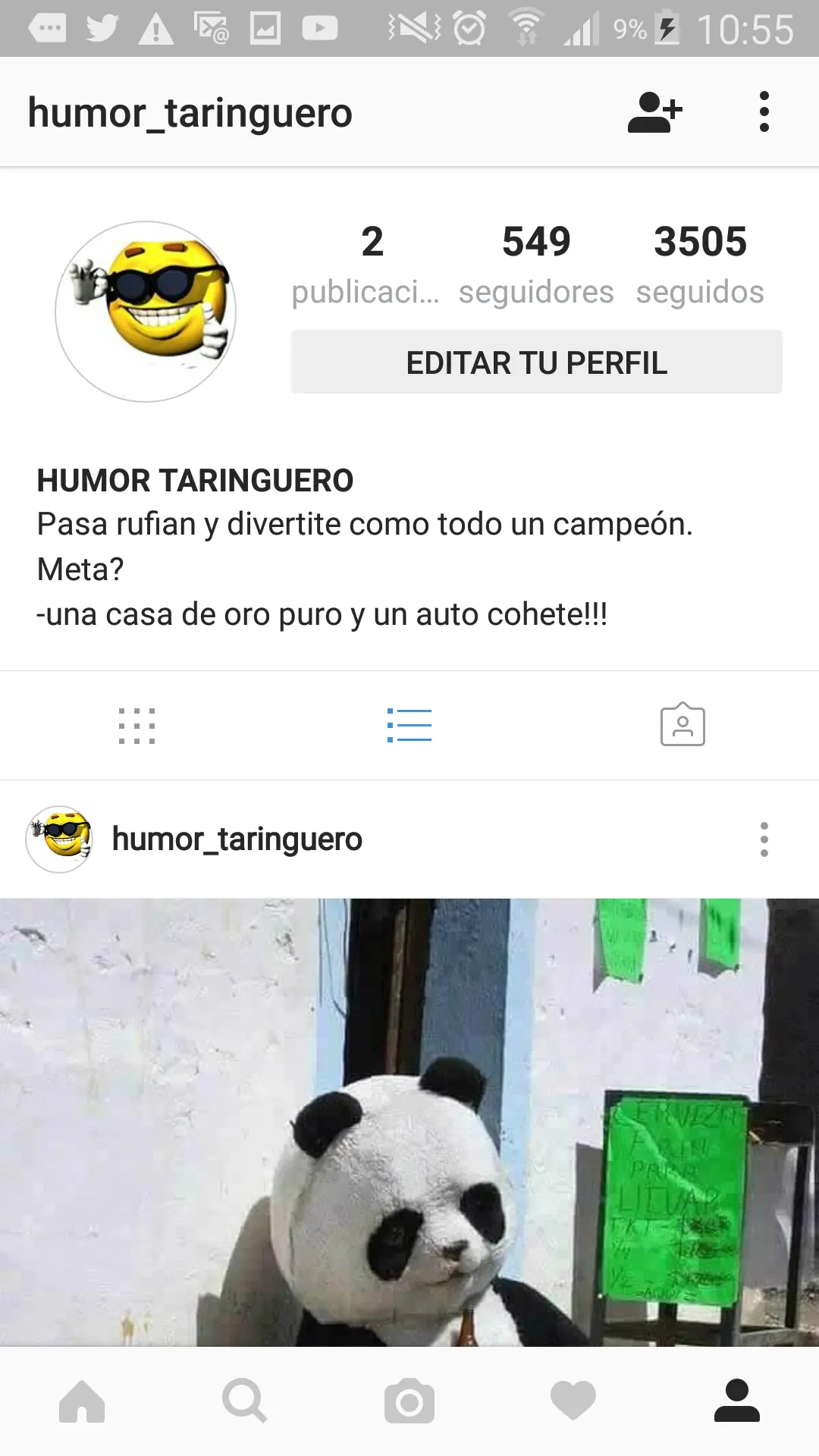 Tenes intagram? mira esta pagina de humor taringuero rufian!