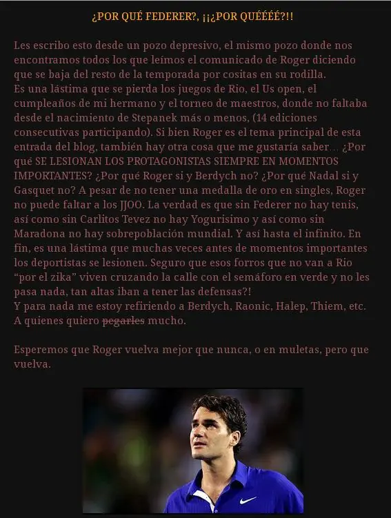 Pensas que el tenis es aburrido? pasate por mi blog papu