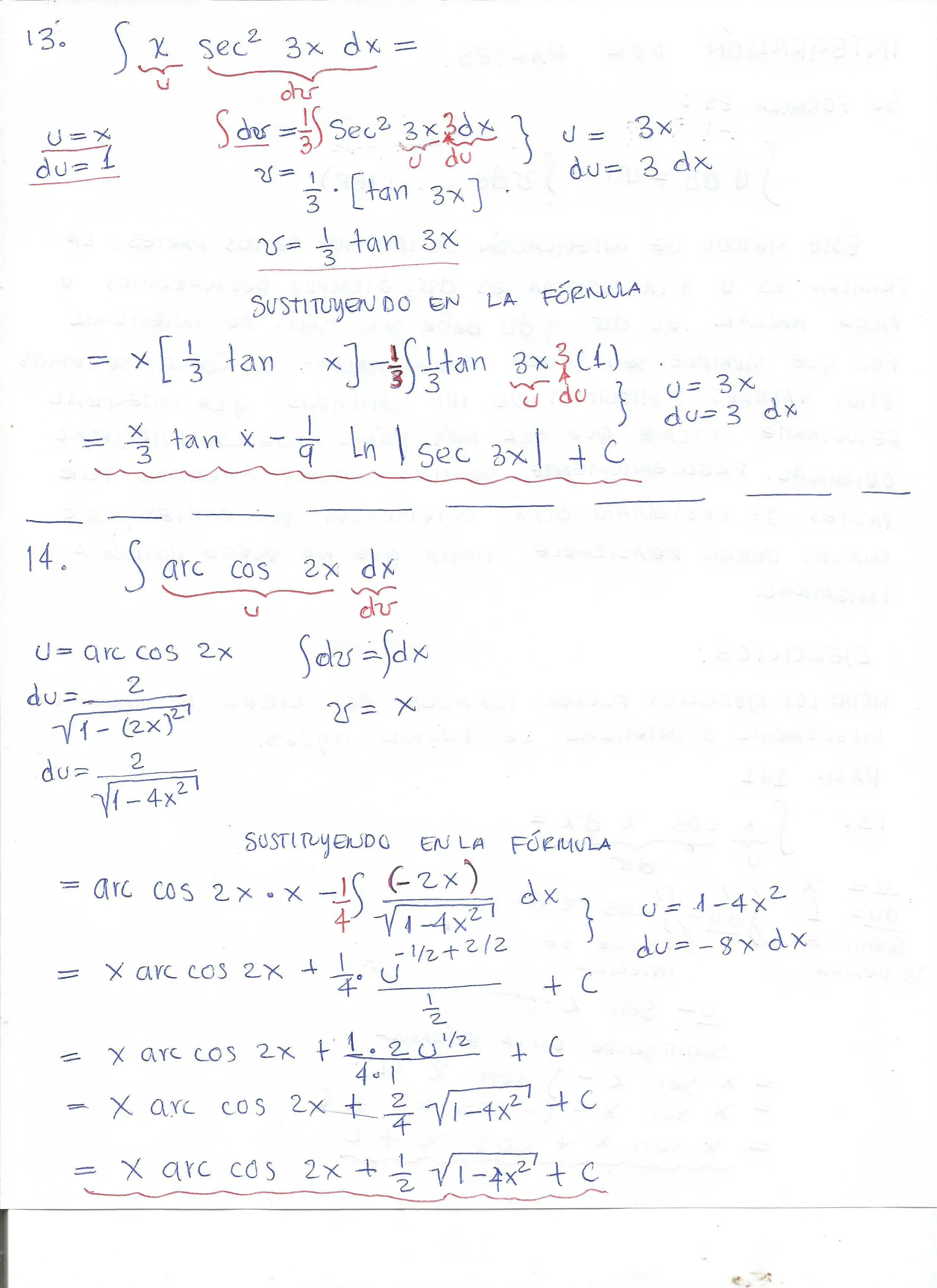 integrales resueltas por partes