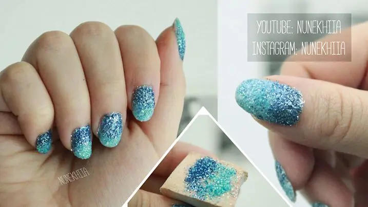 Uñas decoradas con purpurina super fácil