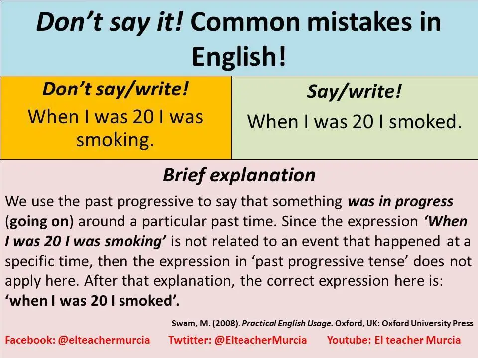 Don't say it English! Common Mistakes!