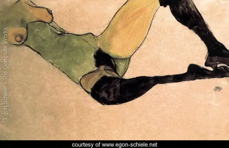 egon schiele tecnica