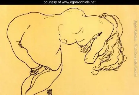 egon schiele tecnica