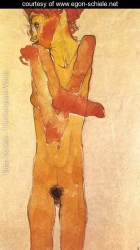 egon schiele tecnica