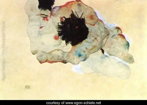 egon schiele tecnica