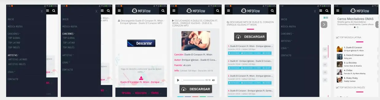 Aplicación Android para escuchar musica MP3FLOW