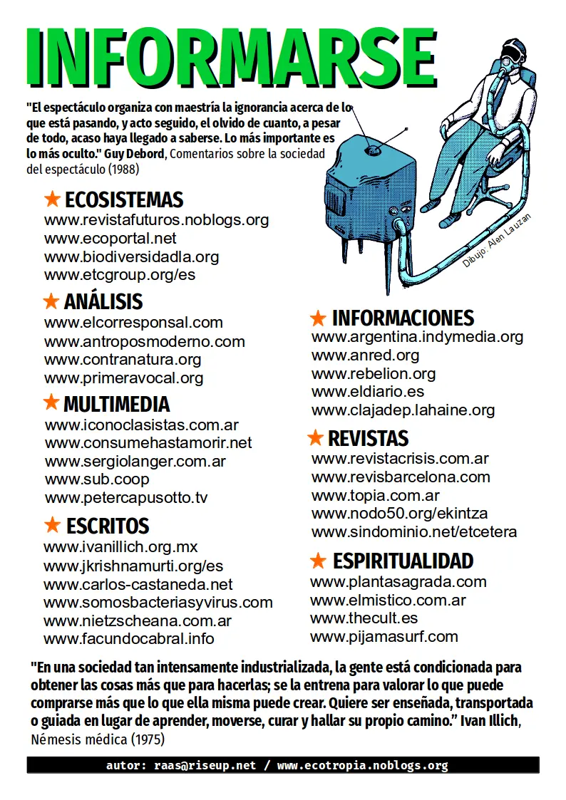Informarse, hoja de links de análisis, ecología, etc...