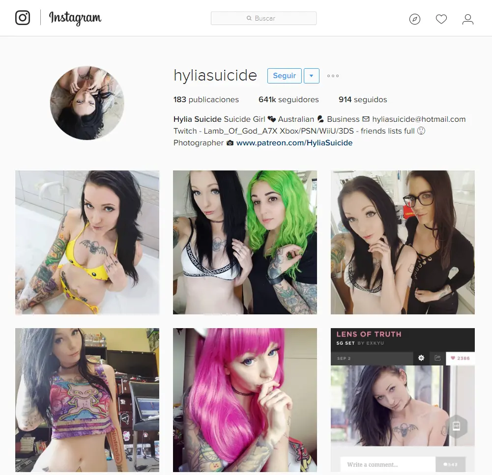 Suicide Girls en Instagram: Hylia