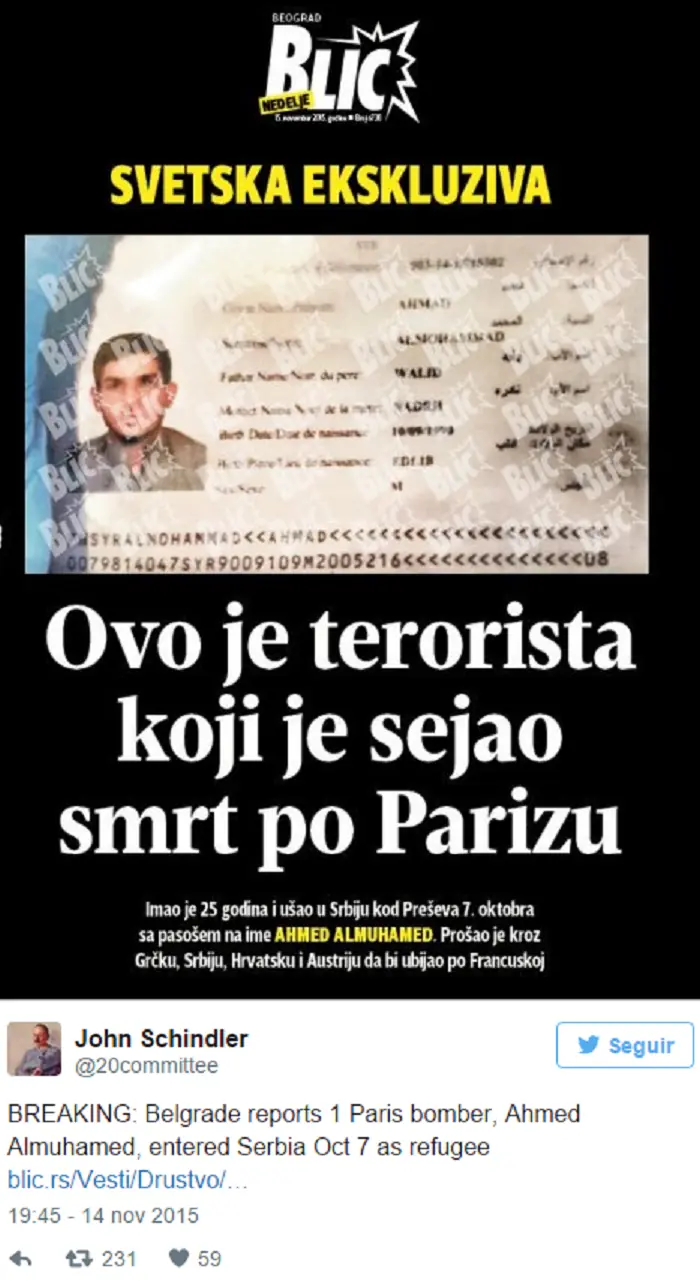 aparecen pasaportes de terroristas de Francia