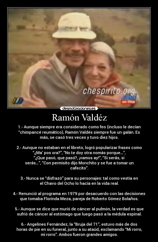 Mi Mayor Idolo...Ramón Valdés Mi Mayor Idolo...Ramón Valdés