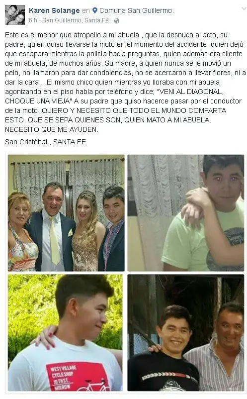 un menor atropello y mato a una amiga de mi mama