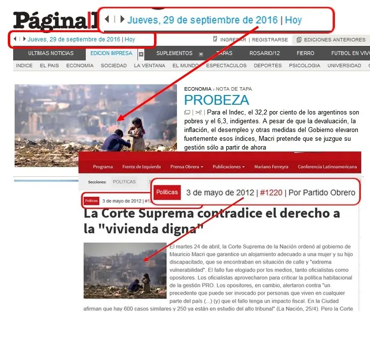 Página 12 y la pobreza: ¿De hoy o hace 4 años?