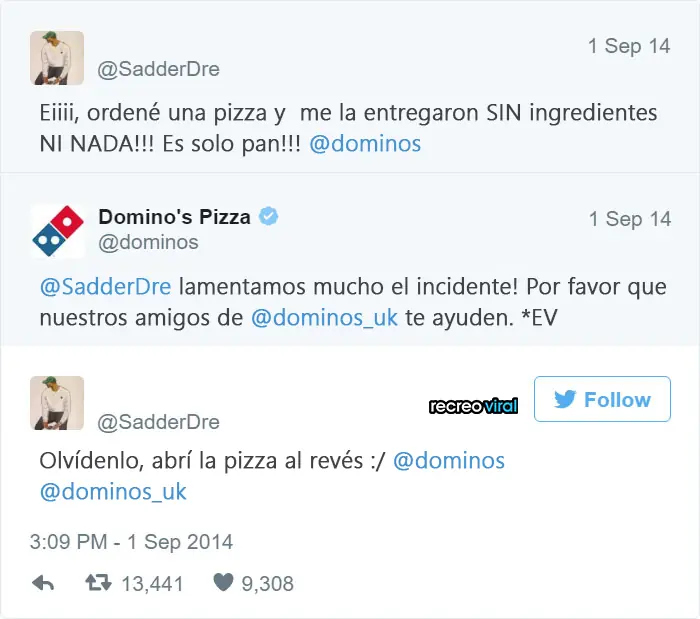 Veces en que los clientes se quejaron en Twitter y Facebook