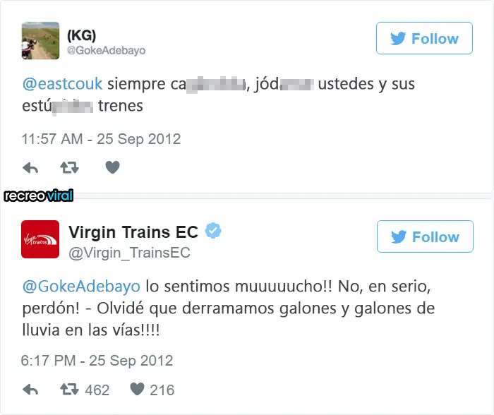 Veces en que los clientes se quejaron en Twitter y Facebook