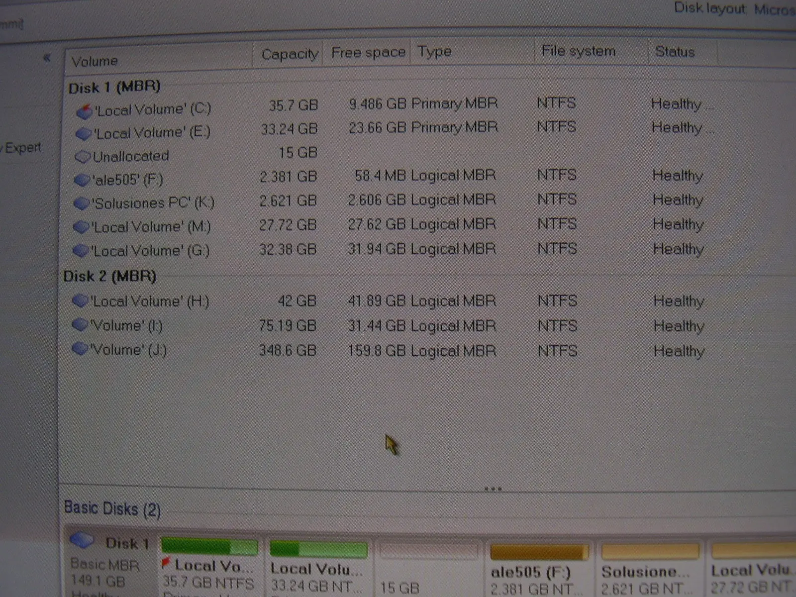 administracion hdd