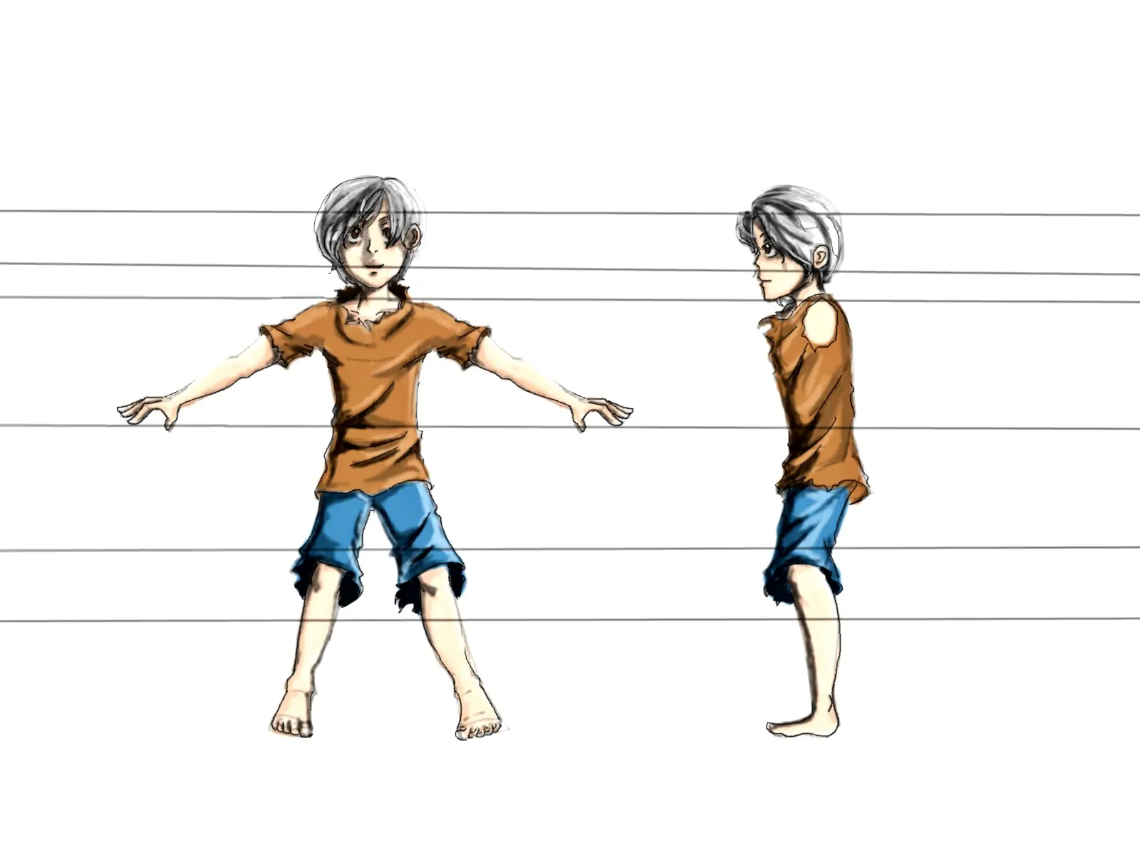 Método para recrear un personaje en 2D y 3D