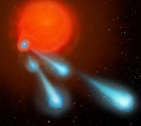 El Hubble ve a una estrella lanzando bolas de cañón.