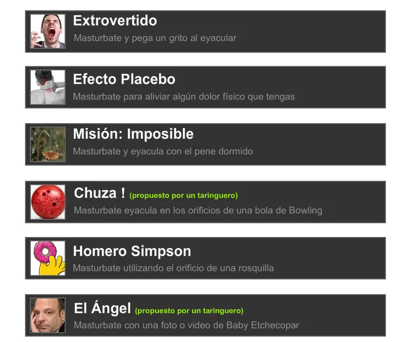 216 Desafíos de Masturbación