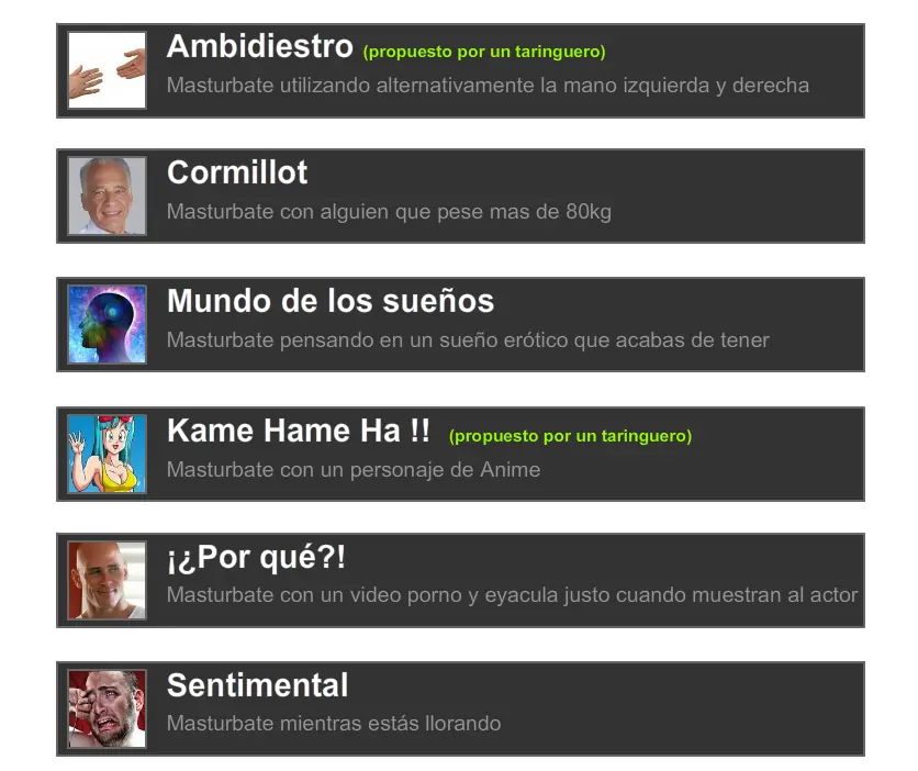 216 Desafíos de Masturbación