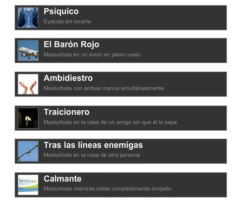 216 Desafíos de Masturbación