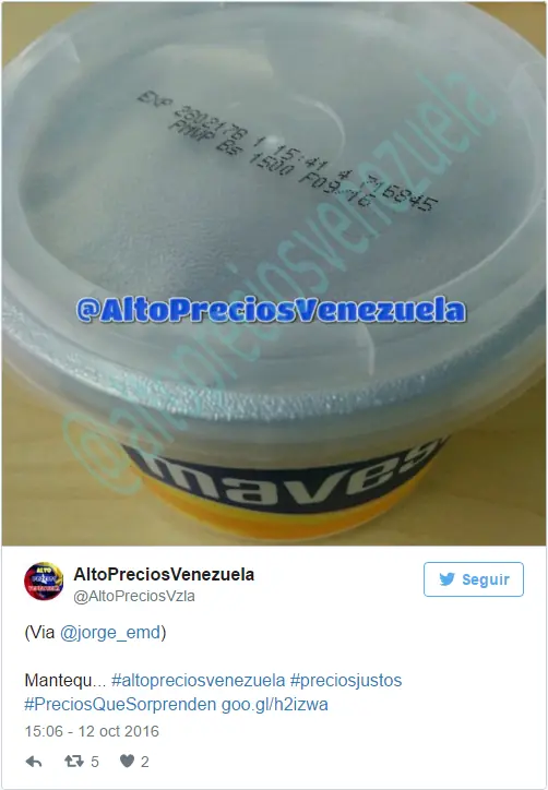 Vzla:insolito precios de la mantequilla y pañales INCREIBLE!
