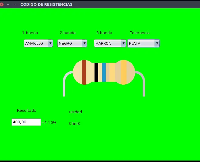 Calculador de Resistencias en java