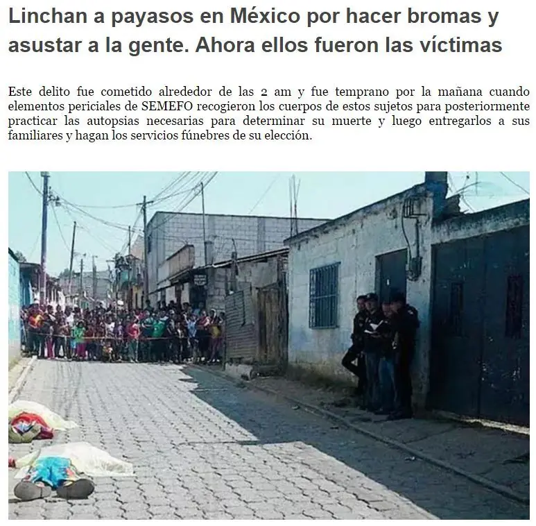 Apariciones de PAYASOS en México (Octubre 2016)