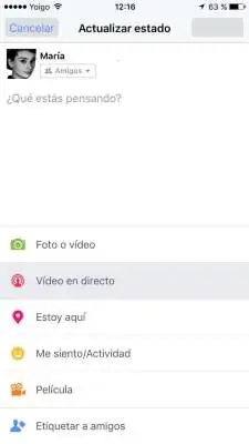 Video en perfil de facebook