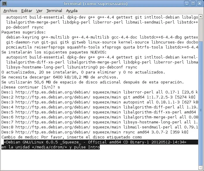Como eliminar el CD/DVD de los repositorios en Debian