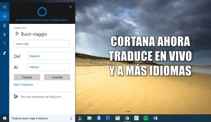 Ahora Cortana traduce palabras al instante incluso hablándo