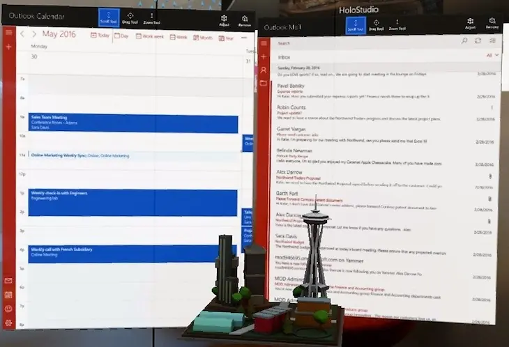Microsoft lanza versiones de Outlook y Calendario para HoloL