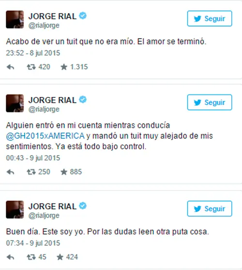 Rial le envió un mensaje de amor a Loly y lo desmintió