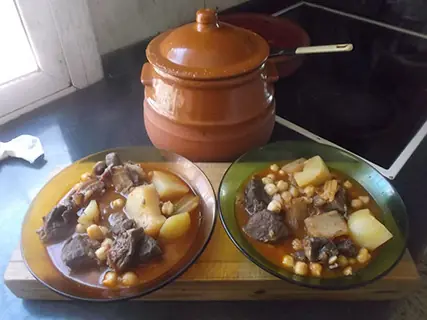 Guiso de ternera con garbanzos