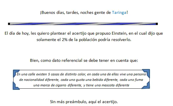 El Acertijo de Einstein