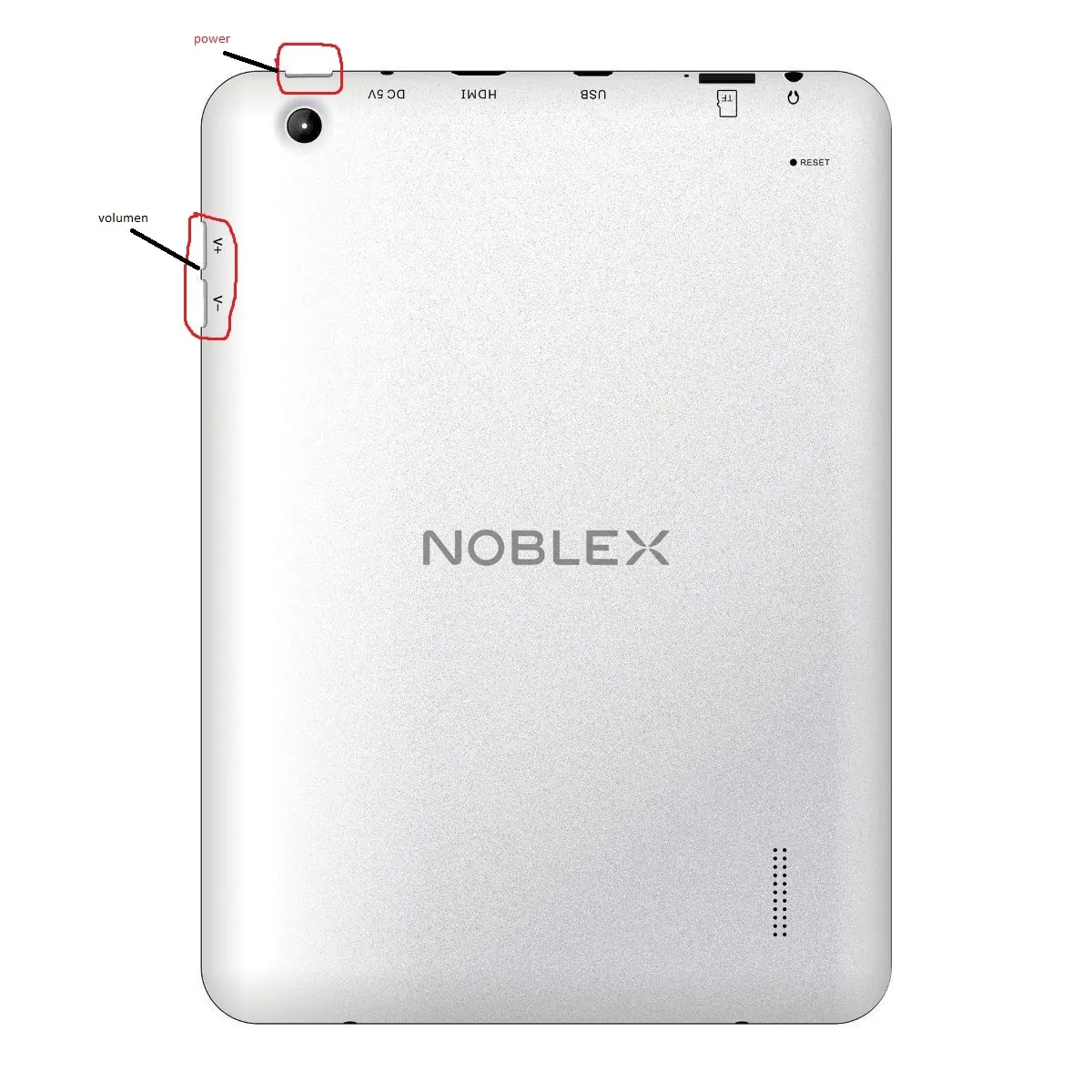 Hard reset tablet Noblex T8044
